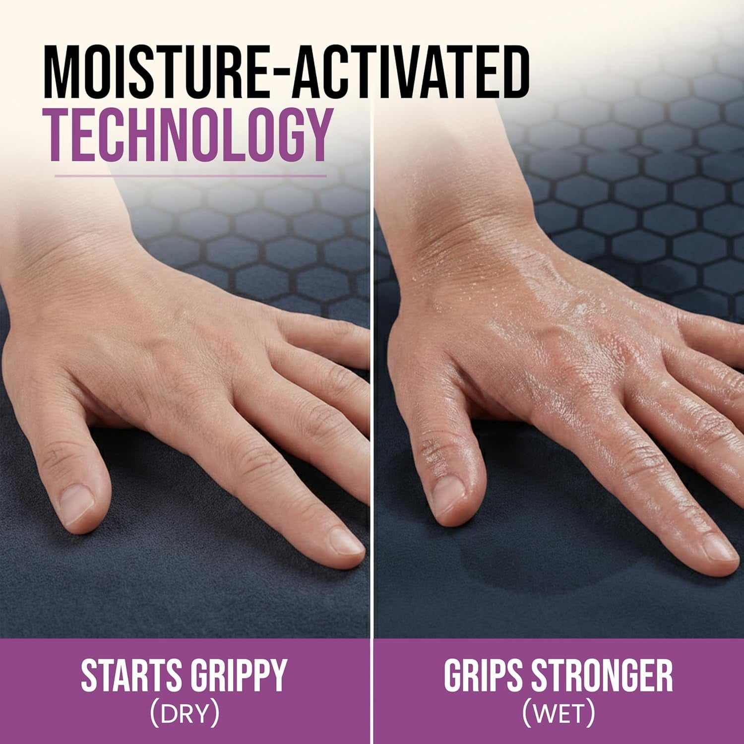 Hot Yoga Mat Towel – Non-Slip Grip for Hot Yoga, Sweat Absorbent, Honeycomb Silicone Grip, Stays Flat – Ideal for Pilates, Travel, Washable & Lightweight - Dark Blue