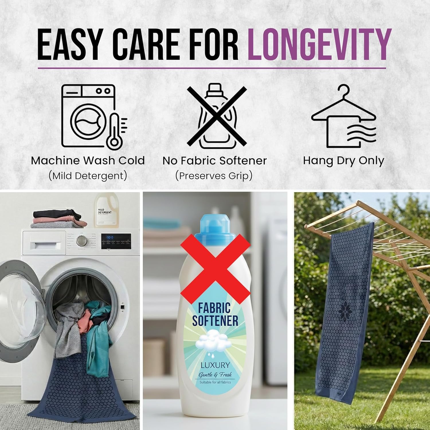 Hot Yoga Mat Towel – Non-Slip Grip for Hot Yoga, Sweat Absorbent, Honeycomb Silicone Grip, Stays Flat – Ideal for Pilates, Travel, Washable & Lightweight - Dark Blue