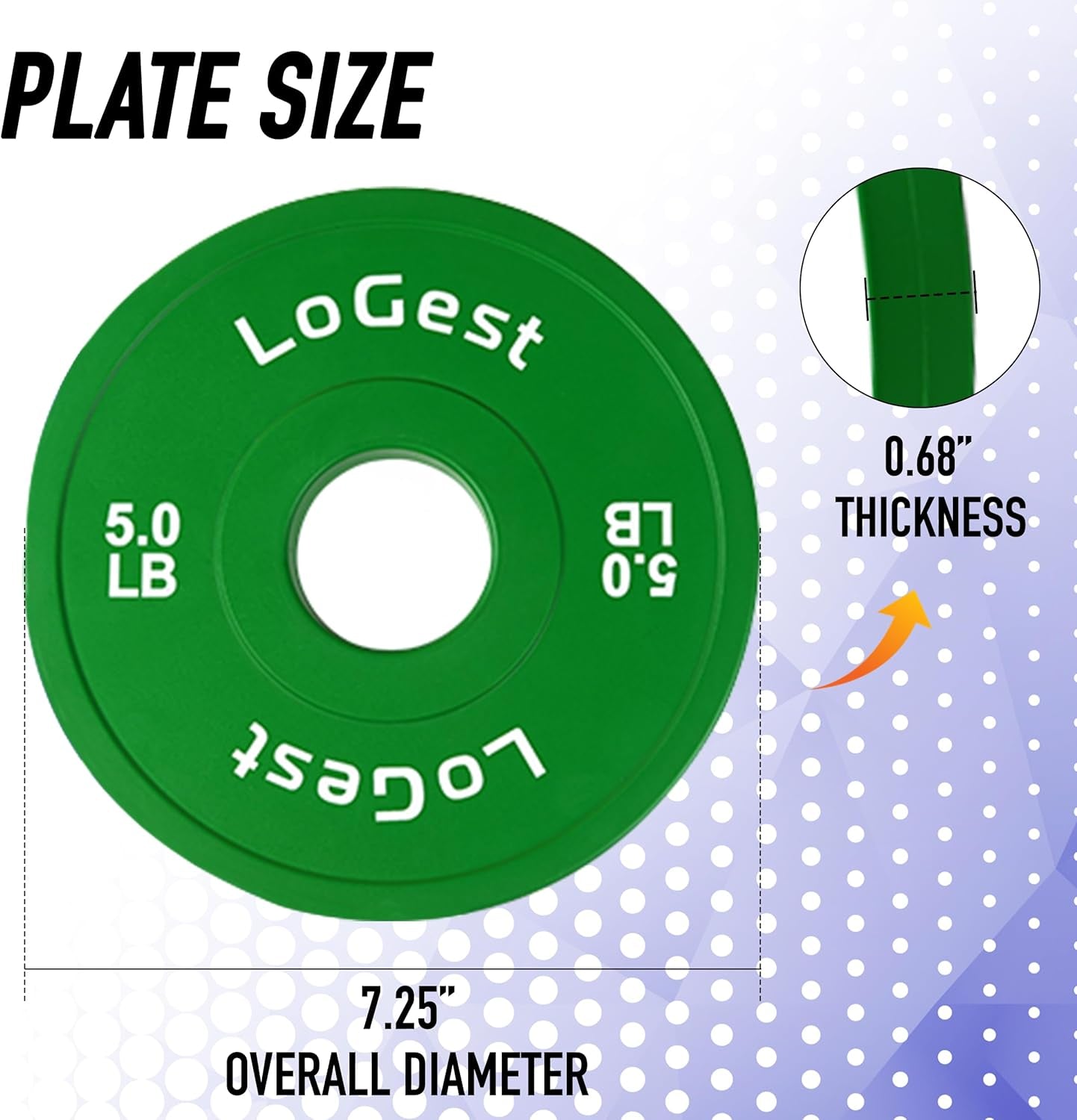 Pair Olympic Plates - Barbell Weights Set of 2 Weight Plates for Olympic Bars Perfect for Strength Training Plates Exercise Balance Available in 2.5LB 5LB 10LB Weight Plate