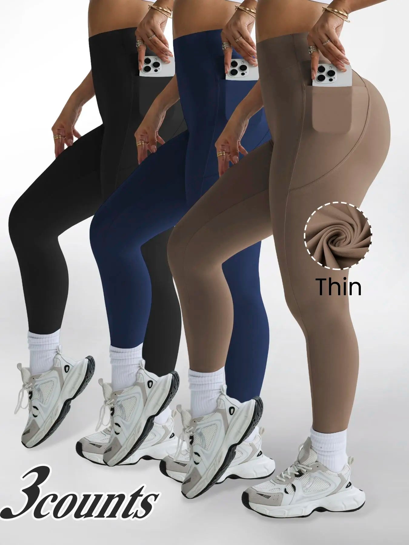 High Waist Thermal Lined Sports Leggings